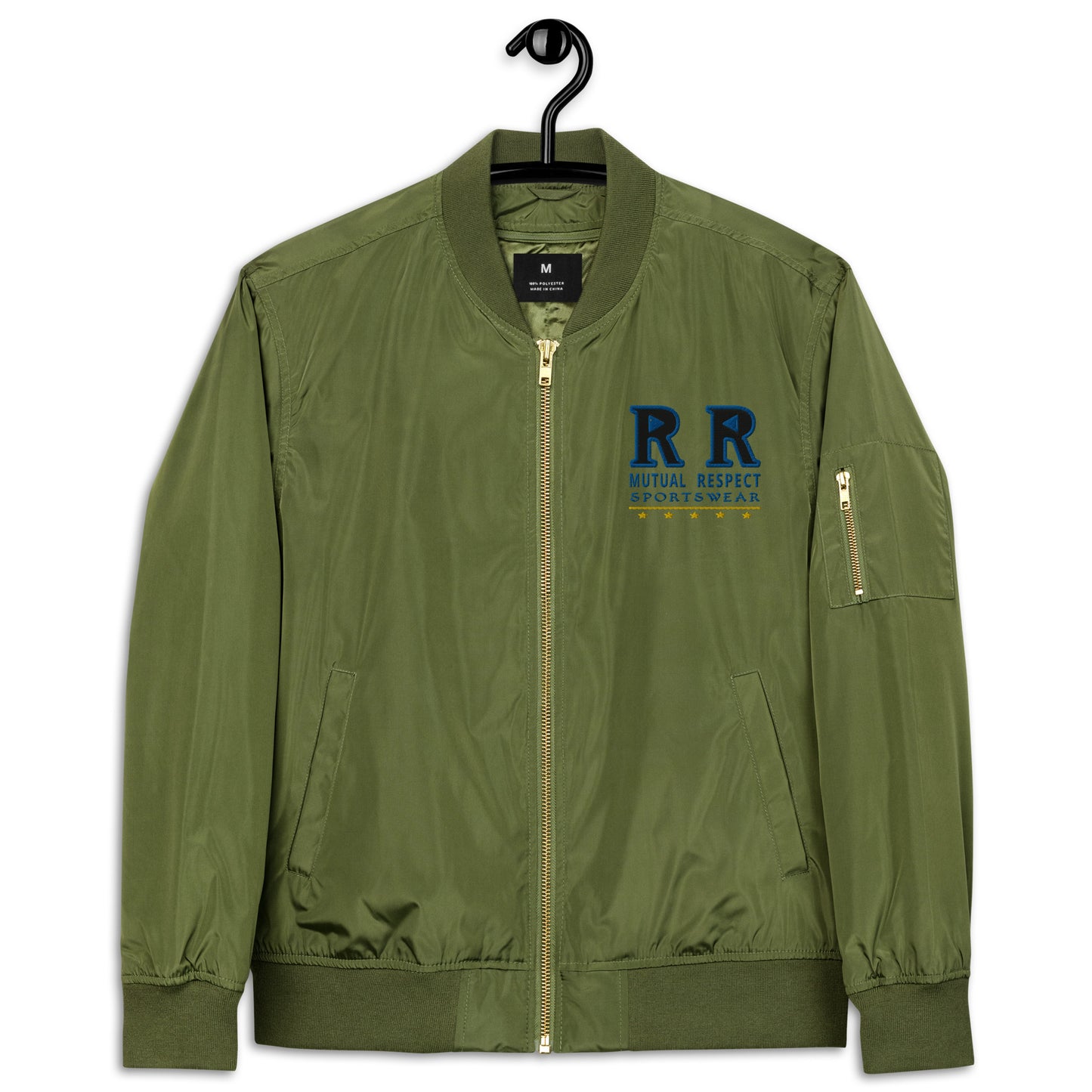 Navy Green Embroidered Premium bomber jacket